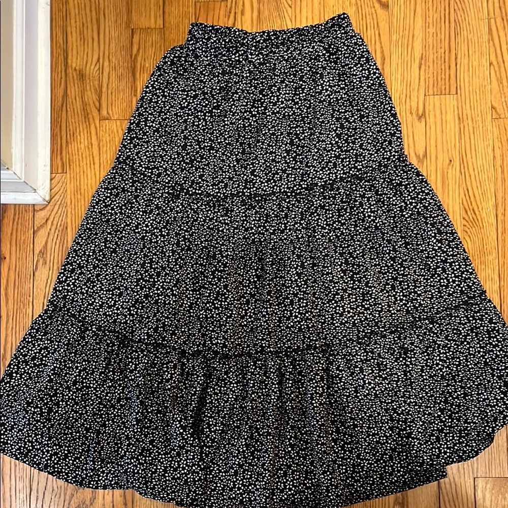 Black and White Floral Skirt
